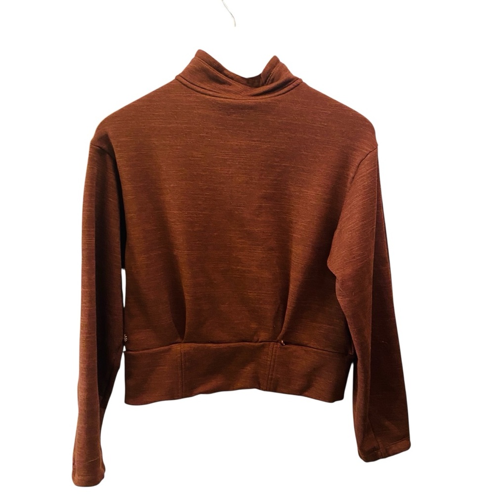 Athleta Altitude Polartec Half Zip Sweatshirt Mahogany Brown XXS - Picture 6 of 12